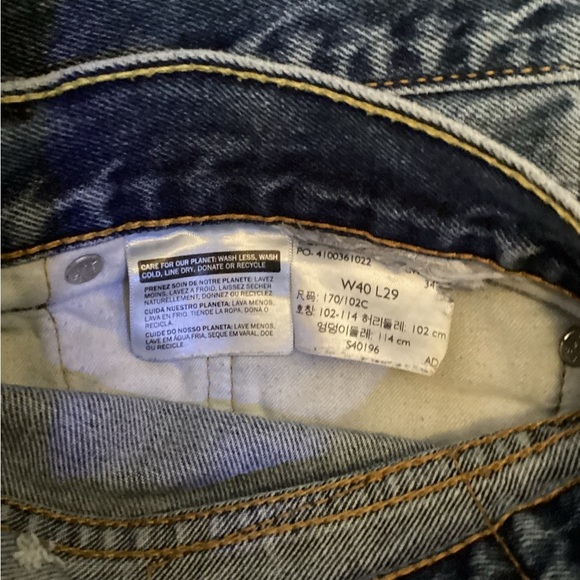 Levi's 505 Straight Fit Blue Jeans Men's Classic Denim Size 40x29 - Picture 7 of 7